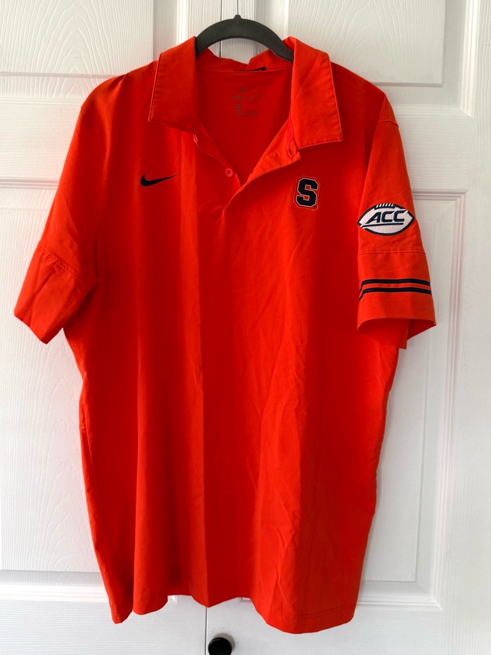Nike Syracuse Orange Short-Sleeve Polo Shirt Dri-Fit Size Large